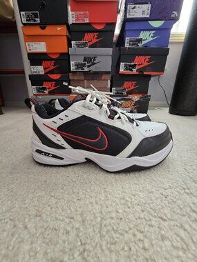2014 Nike AIR MONARCH IV Men White Black Red 101